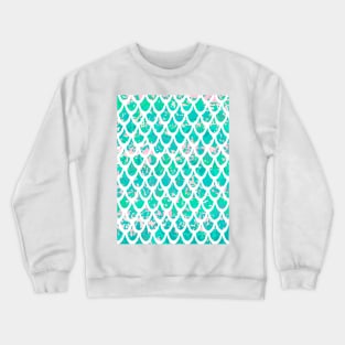 Mermaid Tail  Scales White Crewneck Sweatshirt